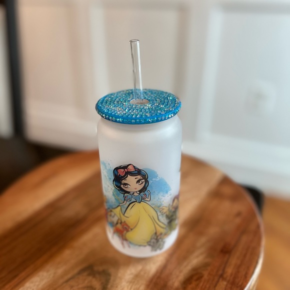 Snow White Glass Can - Picture 3 of 4